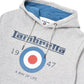 Lambretta Mens Grey Marl Target Logo Hooded Top