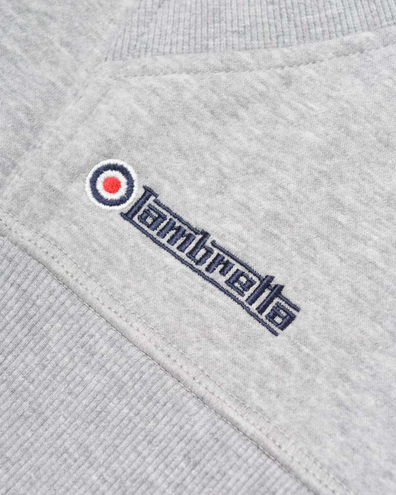 Lambretta Mens Grey Marl Target Logo Hooded Top