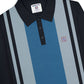 Lambretta Mens Navy Blue Striped Knitted Polo Shirt