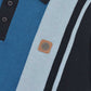 Lambretta Mens Navy Blue Striped Knitted Polo Shirt