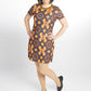 LHM Ladies 60s Retro Mod Vintage Orange/Brown Mini Dress