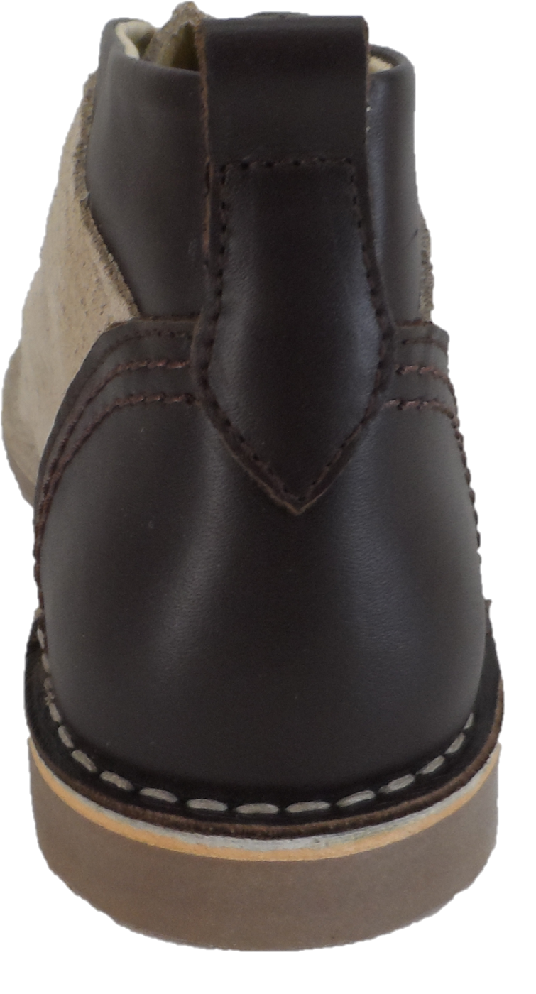 Ikon Original Beige/Stone Afterglow 70s Mod Style Real Suede Desert Boots