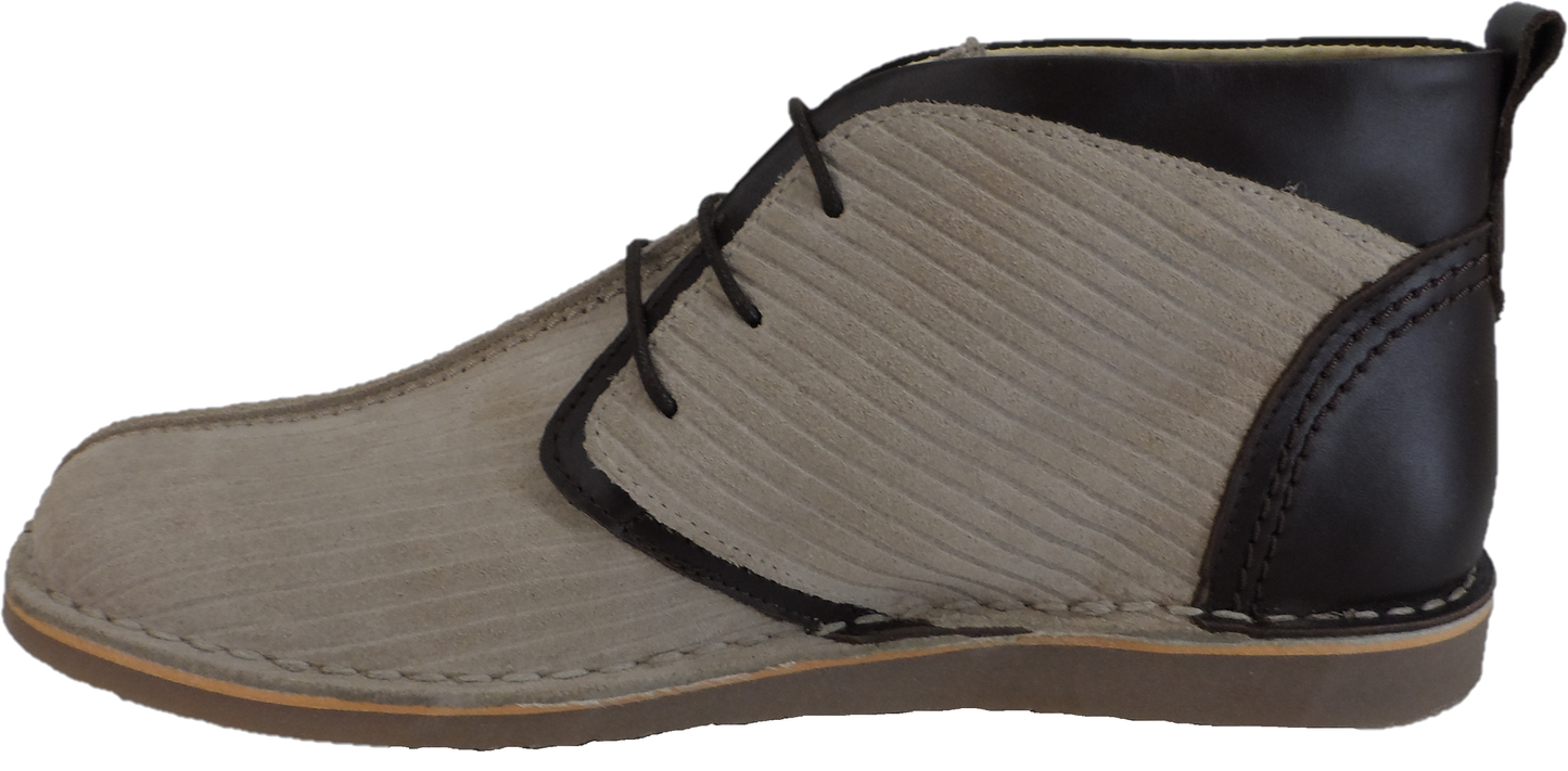 Ikon Original Beige/Stone Afterglow 70s Mod Style Real Suede Desert Boots