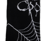 Black sock with white spider web design and Alice Cooper logo on packaging