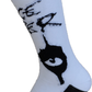 White sock with black design on a white background