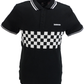 Lambretta schwarz-weiße Retro-Poloshirts mit zweifarbigen Spitzen