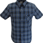 Ben Sherman Mens Dark Navy Big Check Short Sleeved Shirt