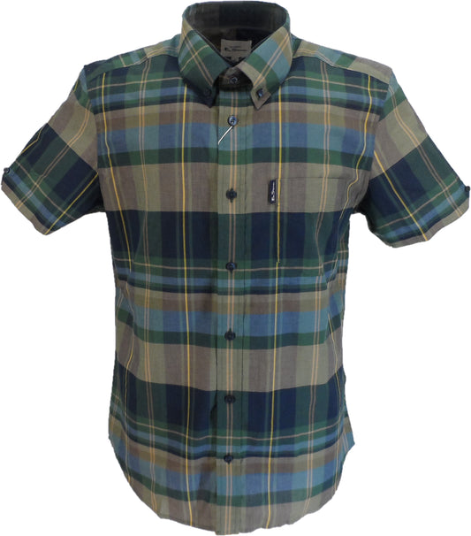 Ben Sherman Mens Fraser Green Big Check Short Sleeved Shirt