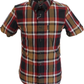 Ben Sherman Mens Red Big Check Short Sleeved Shirt