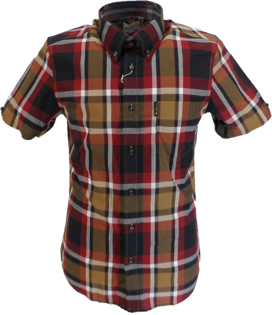 Ben Sherman Chemise Rouge À Manches Courtes À Gros Carreaux Pour Homme