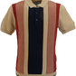 Ben Sherman Stone Knitted Striped Mod Polo Shirt