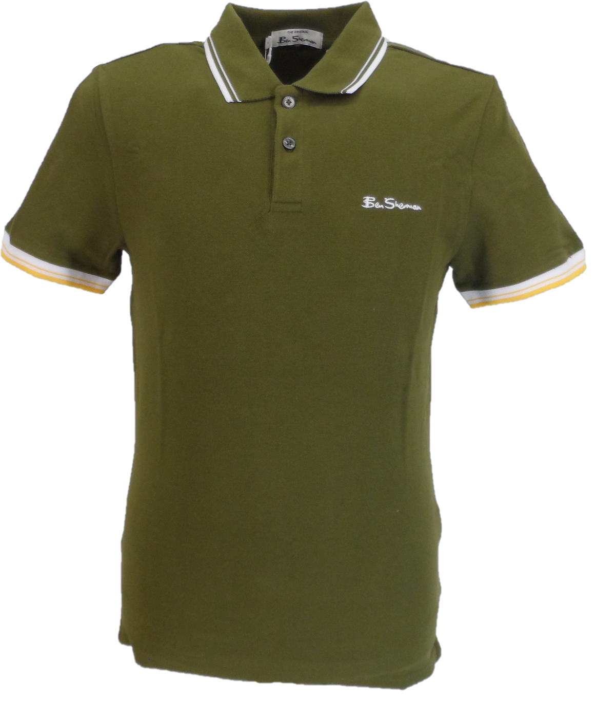 Ben Sherman Herren-Poloshirt in Khakigrün aus 100 % Baumwolle