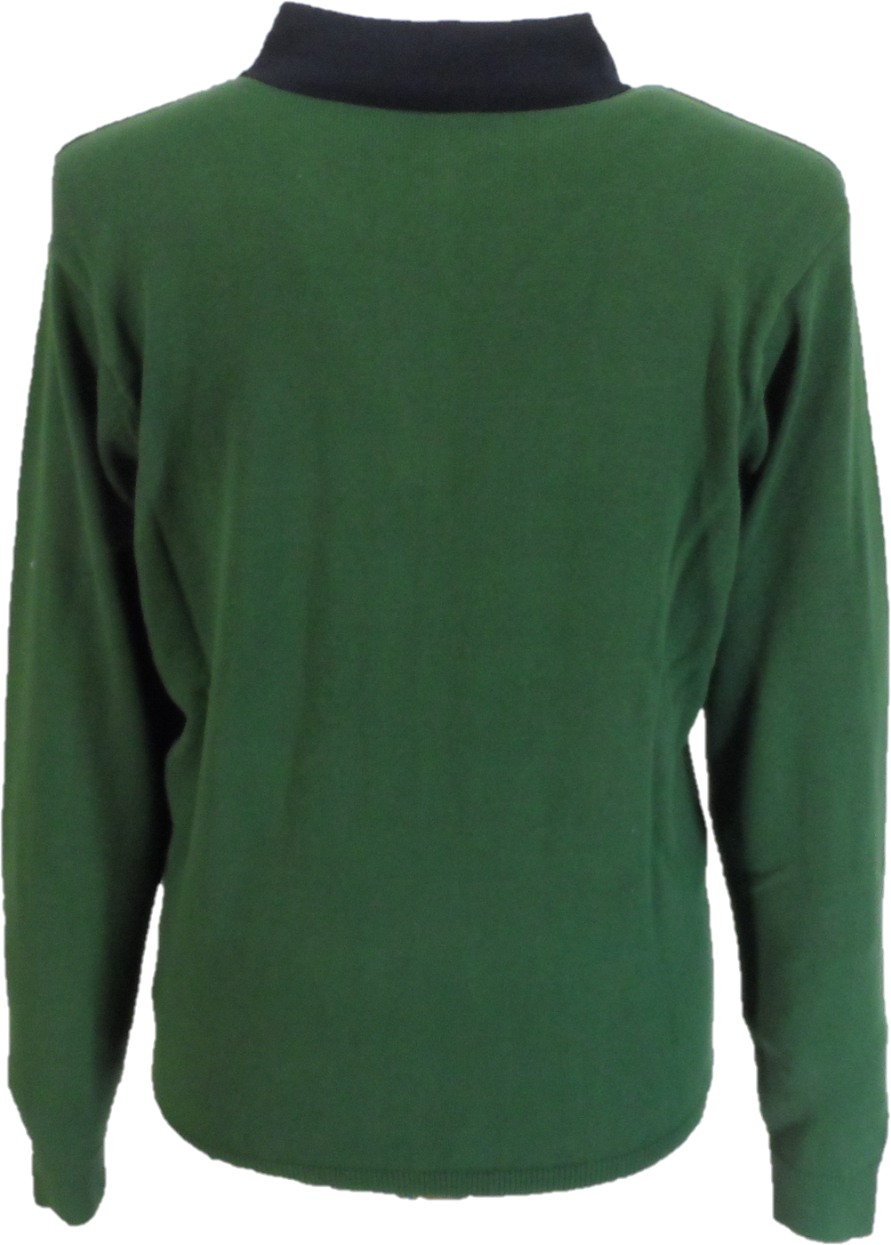 Gabicci Herren-Strickpolohemd mit waldgrünen Rautenstreifen