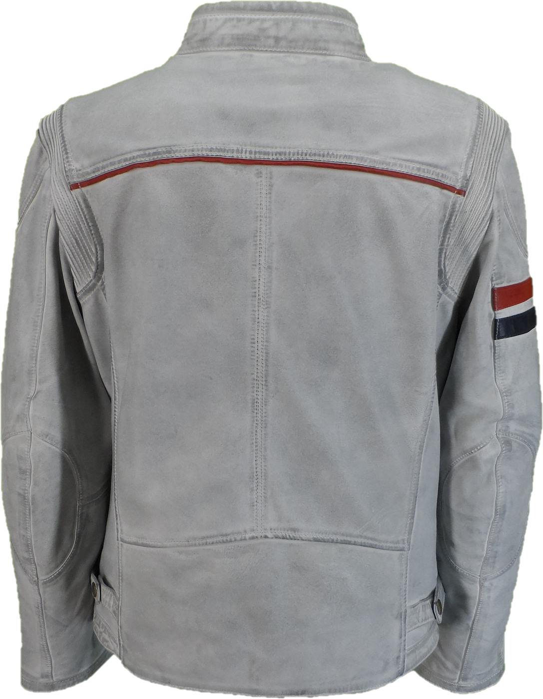 Gabicci veste de rallye en cuir blanc/bleu/rouge pour homme