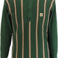 Gabicci Mens Forest Green Multi Textured Retro Knitted Polo