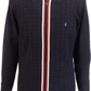 Gabicci Mens Navy Blue Textured Zip Up Retro Knitted Cardigan