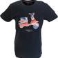 Lambretta Herren-T-Shirt „Union Jack Scooter“ in Marineblau im Retro-Stil