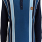 Lambretta Mens Navy Blue Striped Knitted Polo Shirt