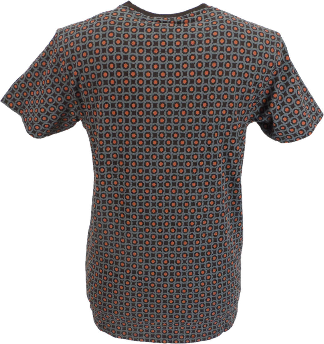 Lambretta Herren-T-Shirt mit Java-Braun-Allover-Target-Print