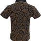 Ska & Soul Herren-Poloshirt aus schwarzem Paisley-Piqué aus 100 % Baumwolle