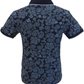 Ska & Soul Mens Navy Paisley Pique Polo 100% Cotton Polo Shirt