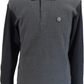 Trojan Mens Black Long Sleeve Houndstooth Polo Shirt