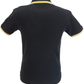 Trojan Mens Black Check Panel Polo Polo Shirt