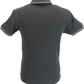 Trojan Mens Charcoal Grey Houndstooth Panel Polo Shirt