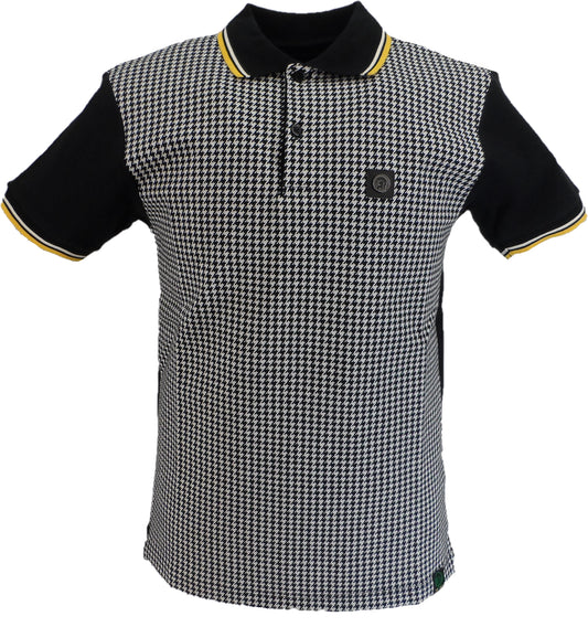 Trojan Herre Ecru Houndstooth Panel Poloshirt