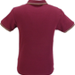 Trojan Mens Red Port Gingham Check Panel Polo Polo Shirt