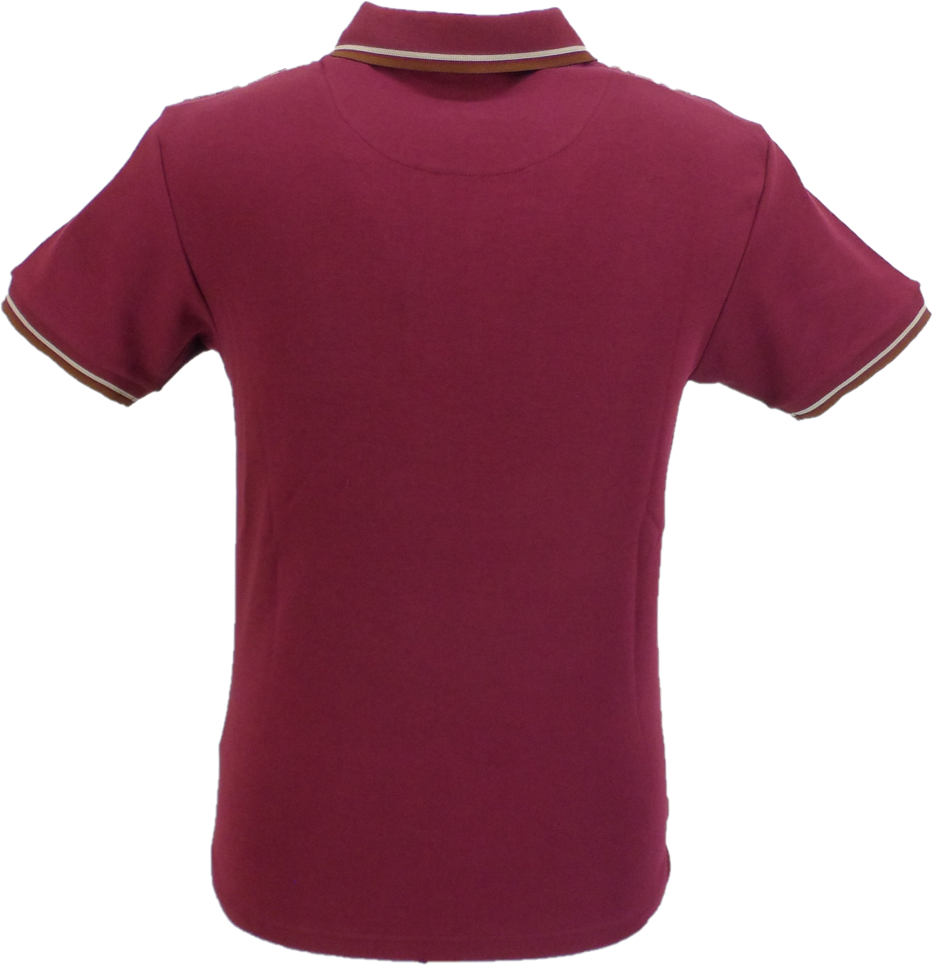Trojan Mens Red Port Gingham Check Panel Polo Polo Shirt