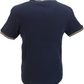 Trojan Mens Navy Blue Gingham Panel T Shirt