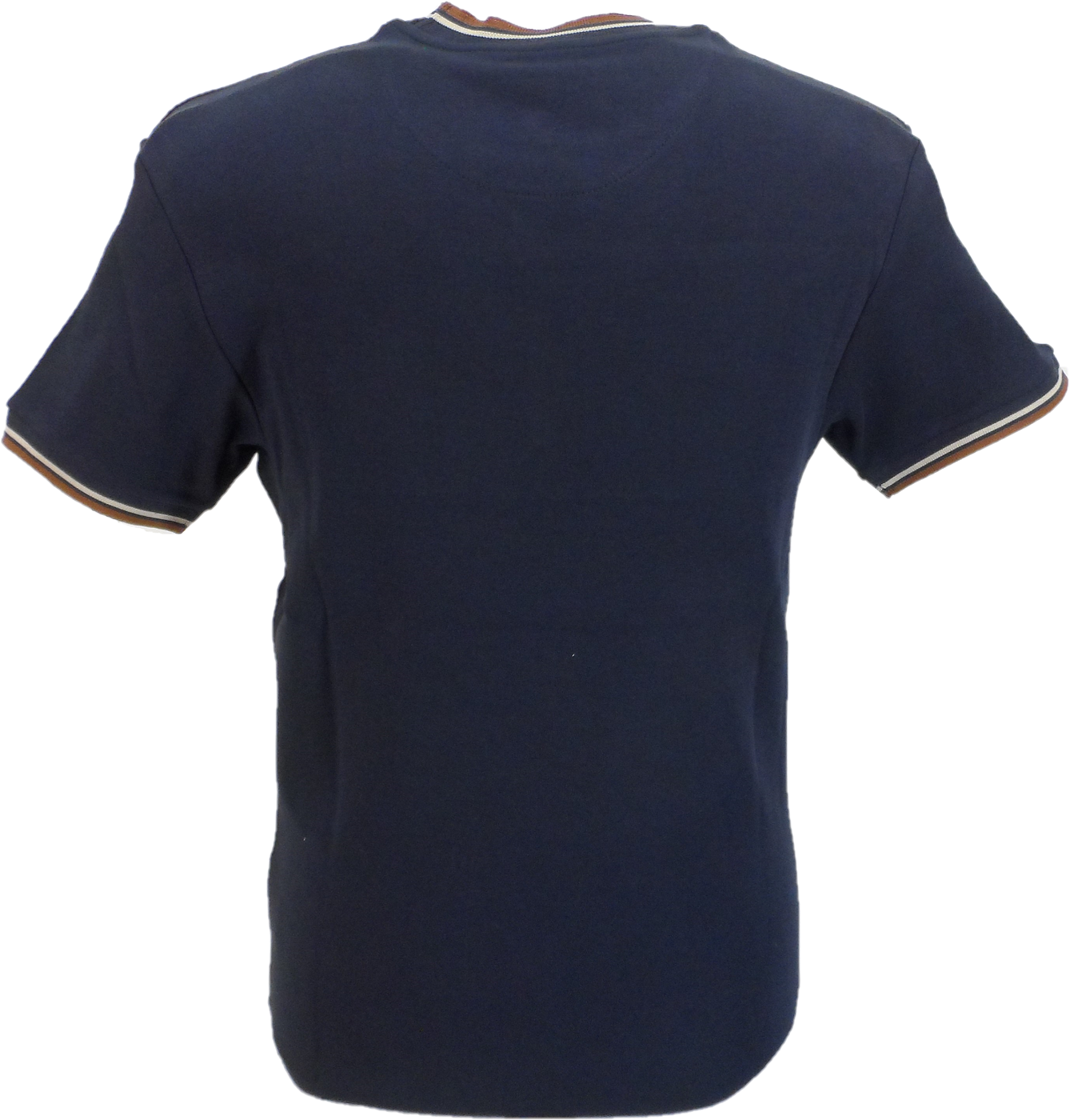 Trojan Mens Navy Blue Gingham Panel T Shirt