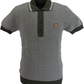 Trojan Mens Army Green Pattern Fine Gauge Knitted Polo Shirt