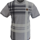 Trojan Mens Grey Over Size Check T Shirt