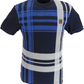 Trojan Mens Navy Blue Over Size Check T Shirt