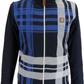 Trojan Mens Navy Blue Oversize Check Retro Track Tops