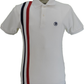 Trojan Mens Ecru Racing Stripe Polo Shirt