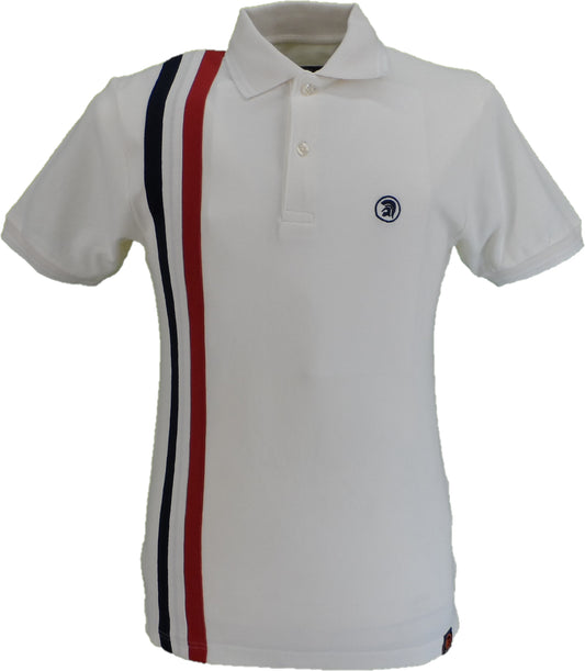 Trojan Herre Ecru Racing Stribet Poloshirt