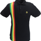 Trojan Mens Black Racing Stripe Polo Shirt
