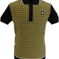 Trojan Mens Black Squares Cotton Fine Gauge Knitted Polo Shirt