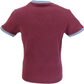 Trojan Mens Port Red Classic Twin Stripe 100% Cotton T-Shirt