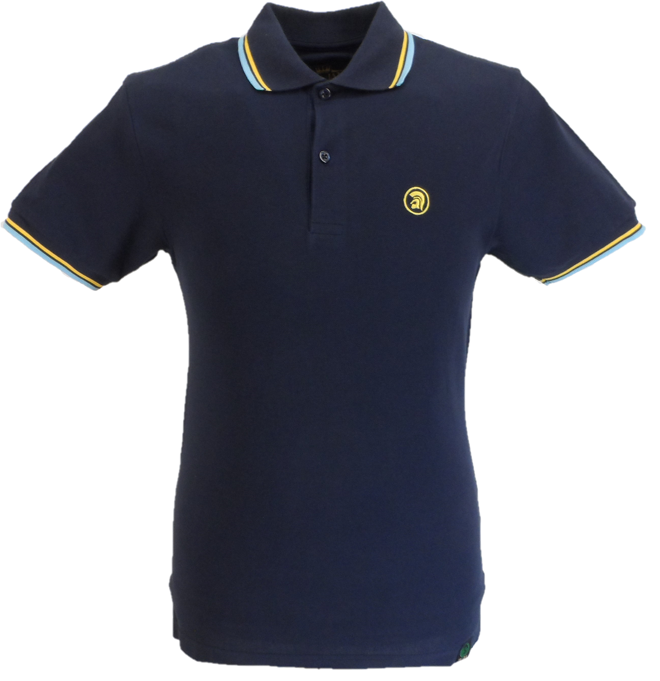 Trojan Mens Navy Blue Twin Tipped Polo Shirt