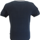 Polo da uomo in maglia con cerniera a maglie fini a righe blu navy Trojan