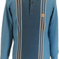 Gabicci Mens Hadon Teal Green Textured Retro Knitted Polo