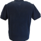 Ben Sherman Navy Blue Knitted Striped Mod Polo Shirt