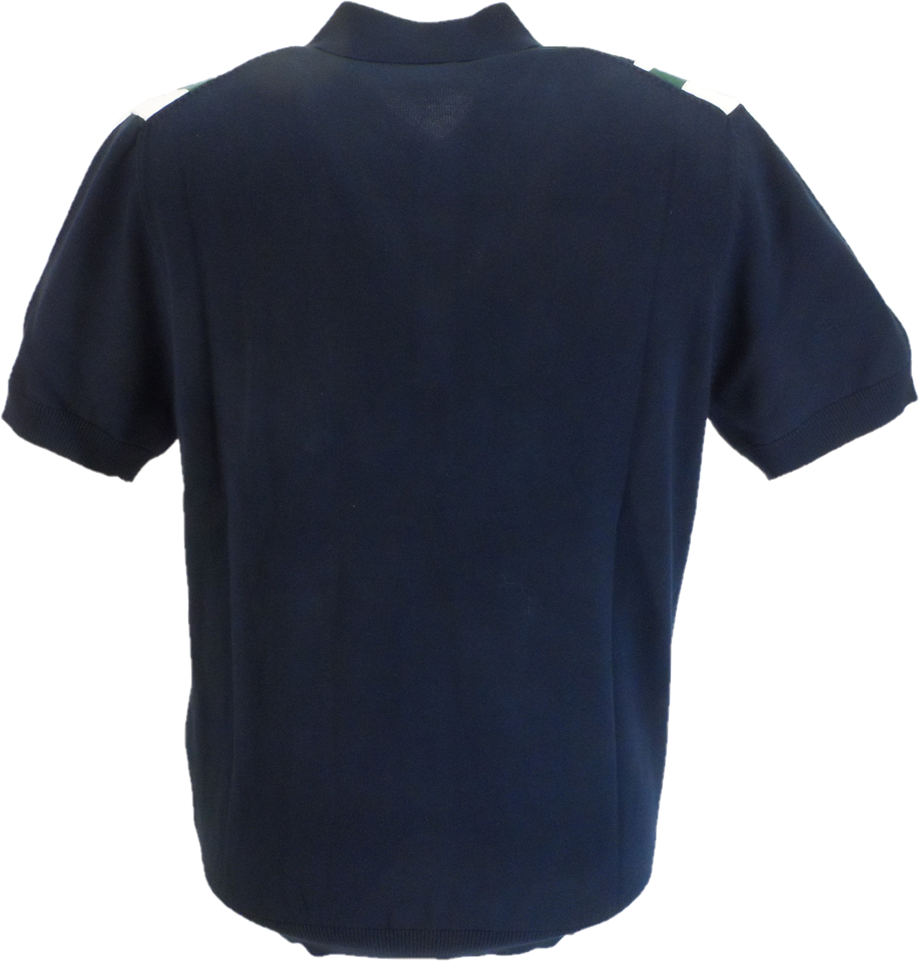 Ben Sherman Navy Blue Knitted Striped Mod Polo Shirt