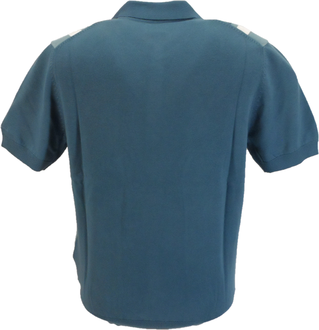 Blaugrünes, gestricktes, gestreiftes Mod-Poloshirt Ben Sherman