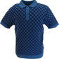 Merc Mens Petrol Blue Ambrose Knitted Polo Shirts