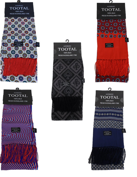 Tootal Mens Retro Geo Print 100% Silk Scarves
